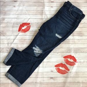 Joe’s Straight Leg Dark Wash Ripped Jeans